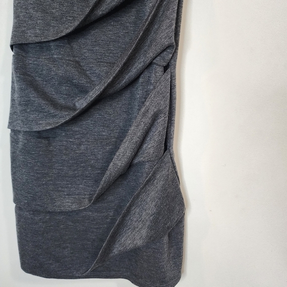 Nu By Marc Anthony Pleated Gathered Side Women Small Mini Grey Night Out Dress - Picture 2 of 6